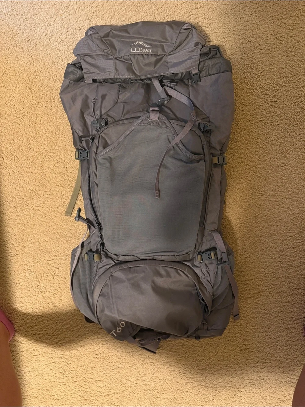 L.L. Bean Gray Travel/Camping Backpack